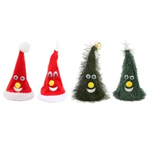 6 дюймов Электрическая Рождественская елка шляпа музыка качели шляпа колокольчик освещенный StarToy инновационные украшения поставки Рождественская шапка для Санта-Клауса