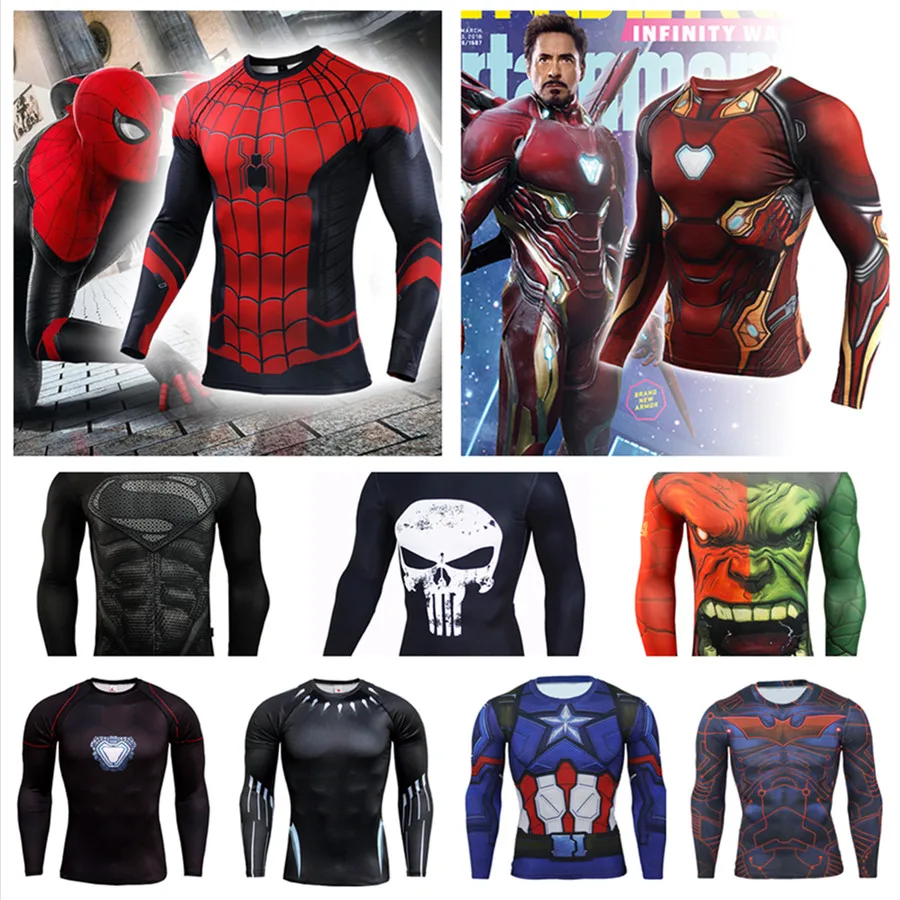 Superhero Compression Shirt Men Quick 
