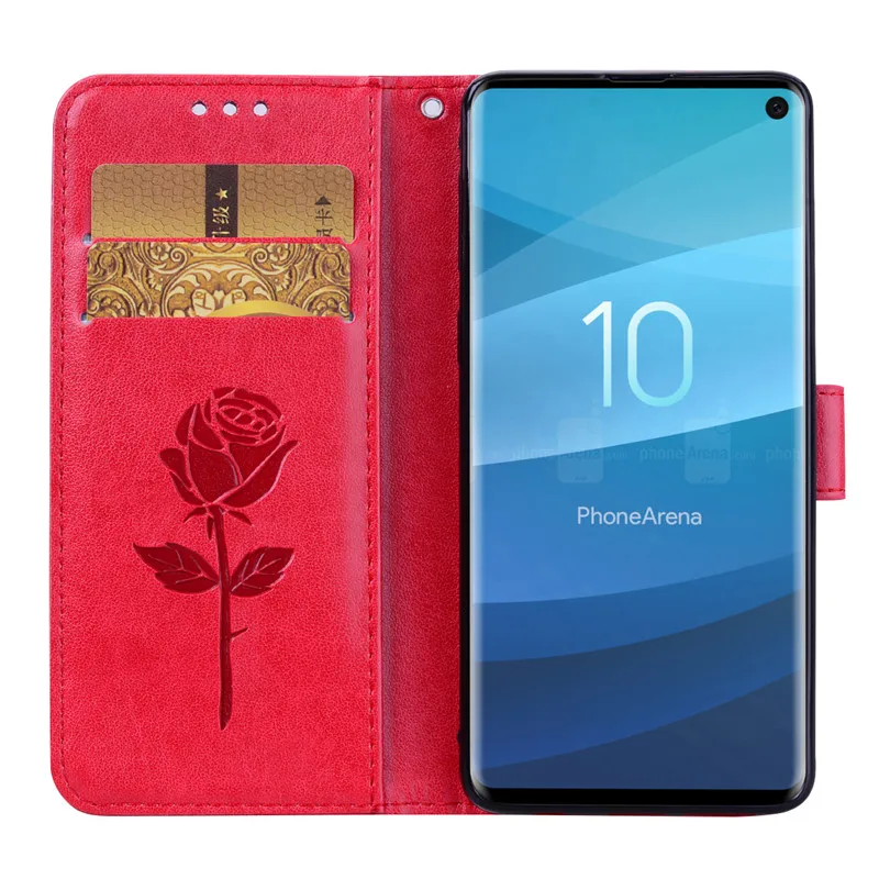 Роза цветок кожаный чехол для Samsung Galaxy S8 S9 плюс S7 S6 край S5 S3 S4 J3 J5 J7 A3 A5 J1 J2 Grand чехол с откидной крышкой отличного качества