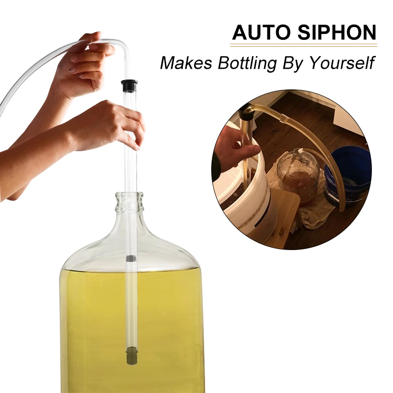 Homebrew Auto Siphon Racking Cane Kit, Easy Siphon Rack With Tube Hose