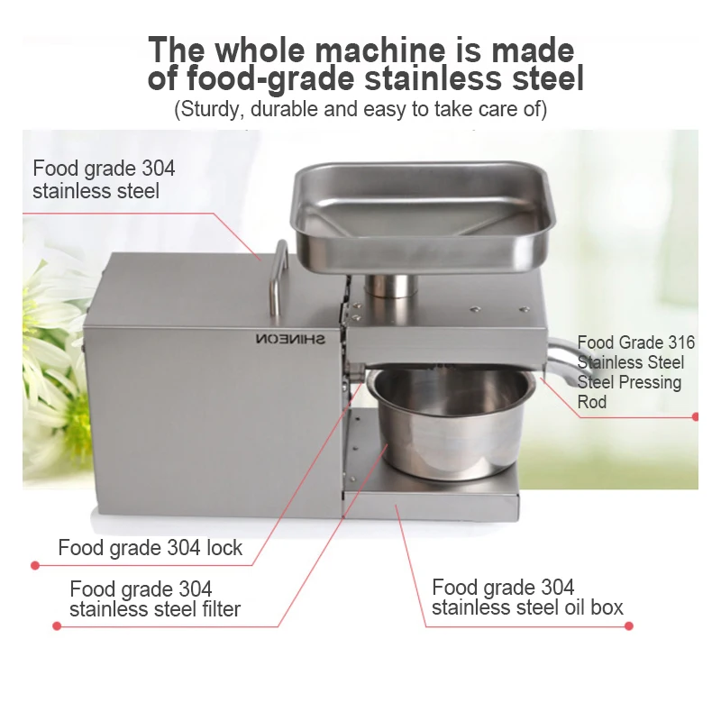 1500 Вт автоматический пресс для масла бытовой льняной экстрактор для масла арахисовое масло пресс для холодного отжима масла машина