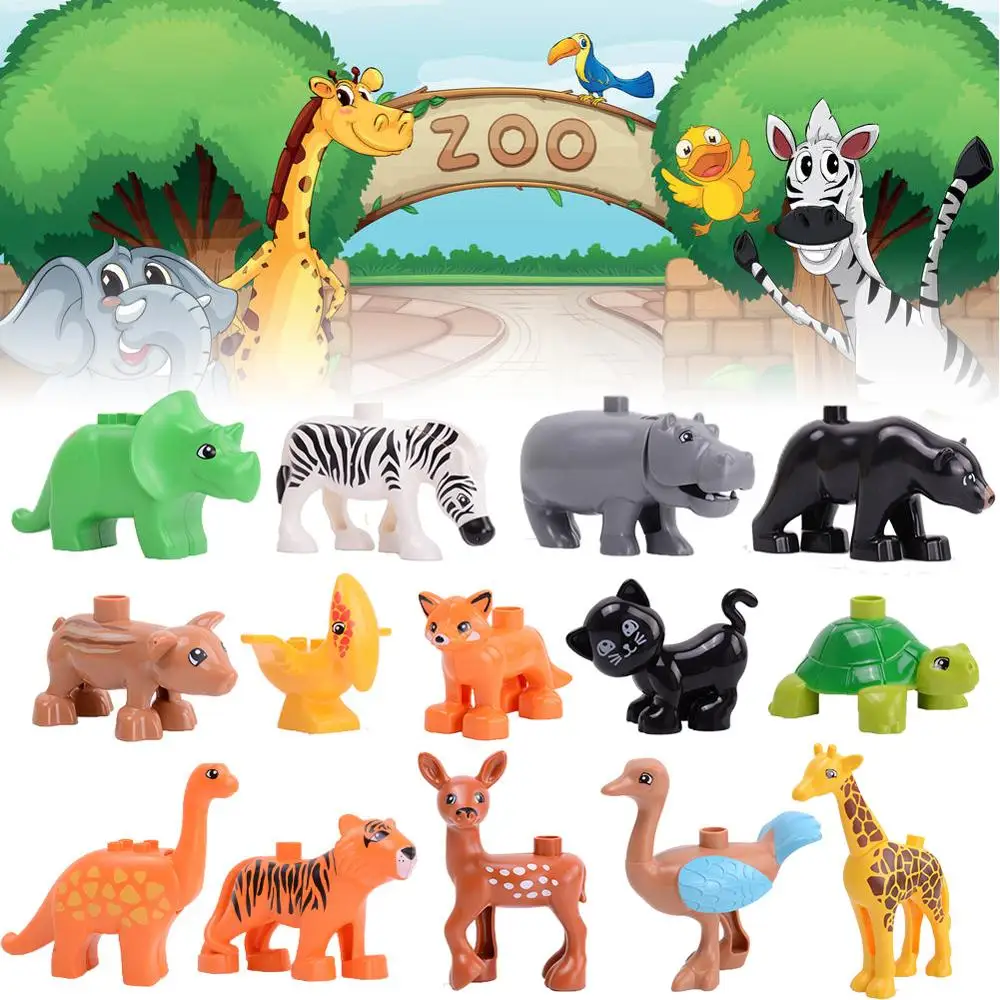 

Animal Series Model Figures Big Building Blocks Educational Toys for Kids Compatible legoingly Duploed playmobil Kids Gifts