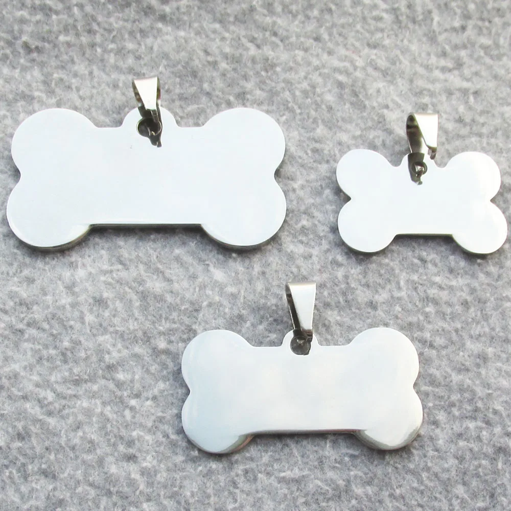 

Stainless Steel Bone Pet ID Tags Dog Tags Pendants with Mirror Polished Surface 100pcs/lot Thickness 1mm