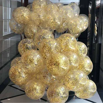 

12 inch transparent inflatable ball floral sequins balloon wedding decoration balloon garland birthday party baby shower toy