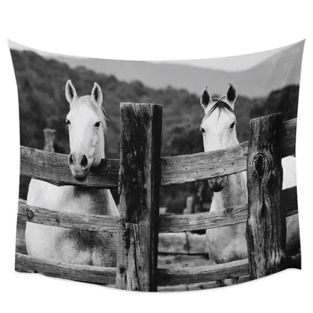 

Farm Animal Horse Black And WhiteTapestry Wall Hanging Bedroom Wall Dormitory Home Decoration Tapestry Wall