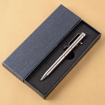

Solid Titanium Alloy Gel Ink Pen Vintage Bolt Action Writing Tool Stationeries