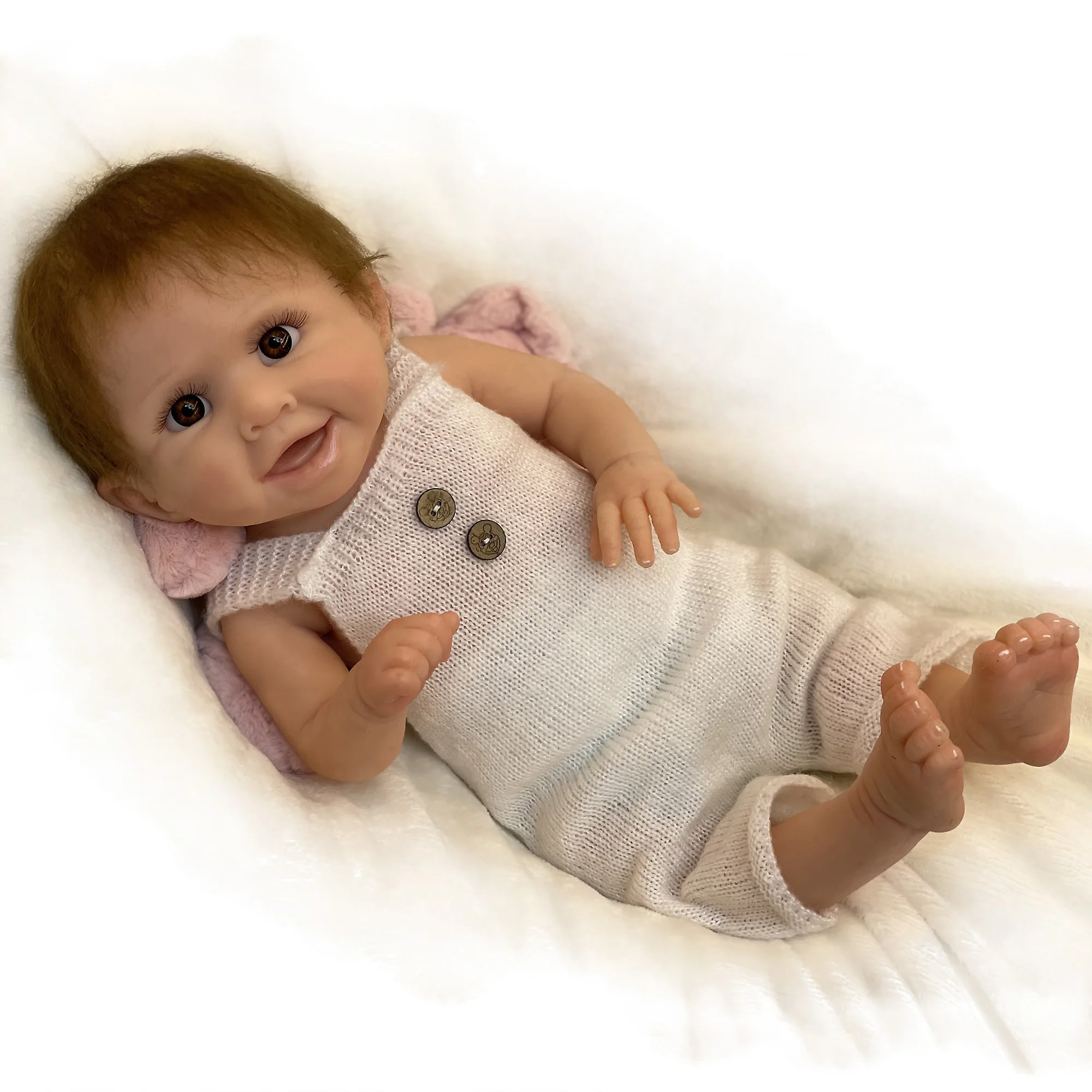 

Lifelike Solid Silicone Bebe Reborn Girl Baby Handmade Realistic Newborn Baby Toy Boneca Renascida Brinquedo Para Crianças