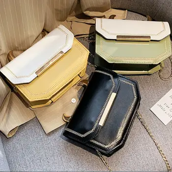 

Women Leather Crossbody Tote Messenger Bag Lady Handbag Chain Shoulder Bag Purse