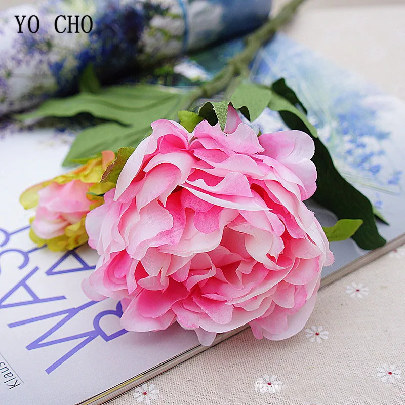 dark pink fake peonies artificial flower (10)