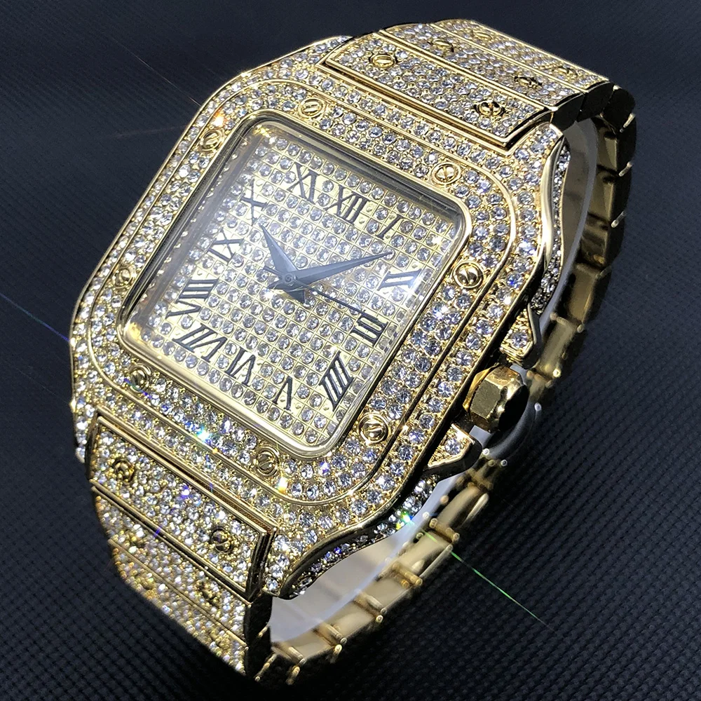 Luxury Bling Iced Out Square Watch | Jewelry Addicts