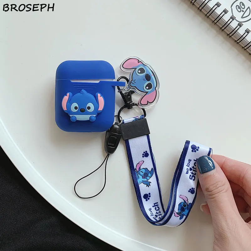 Мягкий силиконовый чехол для наушников для airpods 2 1 чехол s мультяшный Тоторо медведь чехол для Apple Air pods чехол для наушников с ремешком на руку