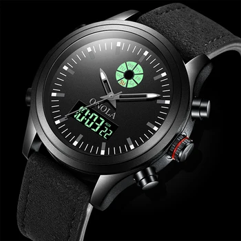 

Top brand High Quality Men's Sports Military Watch Men Double Display Led Luminous Wristwatch Digital Mens Watches orologio uomo