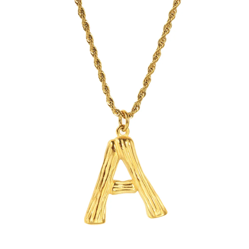 ZG хип-хоп ожерелье Лава 26 букв A-Z минималистичный начальный кулон Мода титановая