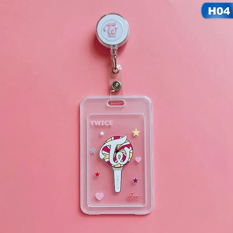 04 Kpop Blackpink GOT7 EXO TWICE SEVENTEEN Star Series, набор карт для пропуска автобуса, комплекты для удостоверения личности, ремешок для студенческих карт, растягивающийся держатель - Цвет: 04