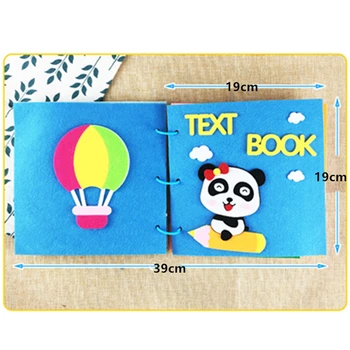 

Felt Fabric DIY My Text Book Panda Cover Book 8 Themes Kids Early Education Pictures Book Handmade Felt Craft Quiet Book19X19CM