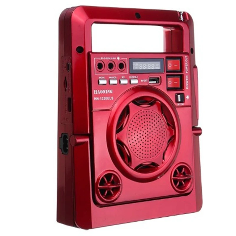 Открытый Солнечный Am/Fm радио со светодиодной лампой Tf карта динамик power Bank функция для зарядки телефона питания-красный