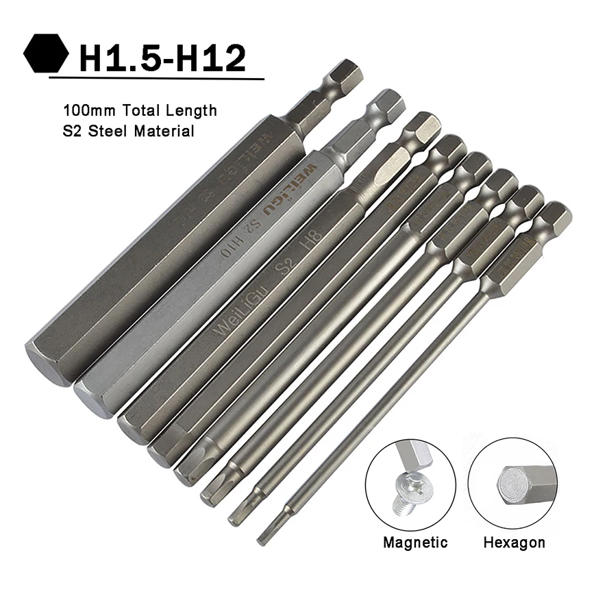 7pcs Screwdriver Bit Set Magnetic Hex Head 1/4 Shank Screwdriver Bit  Electric Hexagonal Bit Screwdriver Socket Bit H1.5-H6 - AliExpress