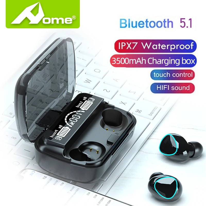 Bluetooth TWS Headphones 3500mAh Charging Box IPX7 Level Waterproof Sports Earbuds HD LED Display Wireless Earphone With Mic | Электроника