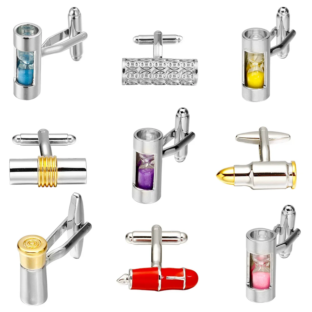 

Men's Cufflinks Delicate Round Matte Bullet/Deer/Apple/Cross Cuff links High Quality Simple Gear Cuff Links gemelos para hombre