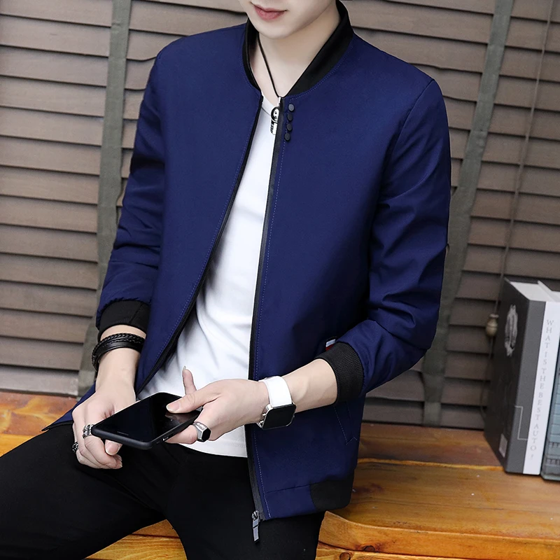 

2020 Autumn Jacket Leisure Time Self-cultivation Loose Coat Wear Youth Trend Thin windbreaker Chinese Style Black