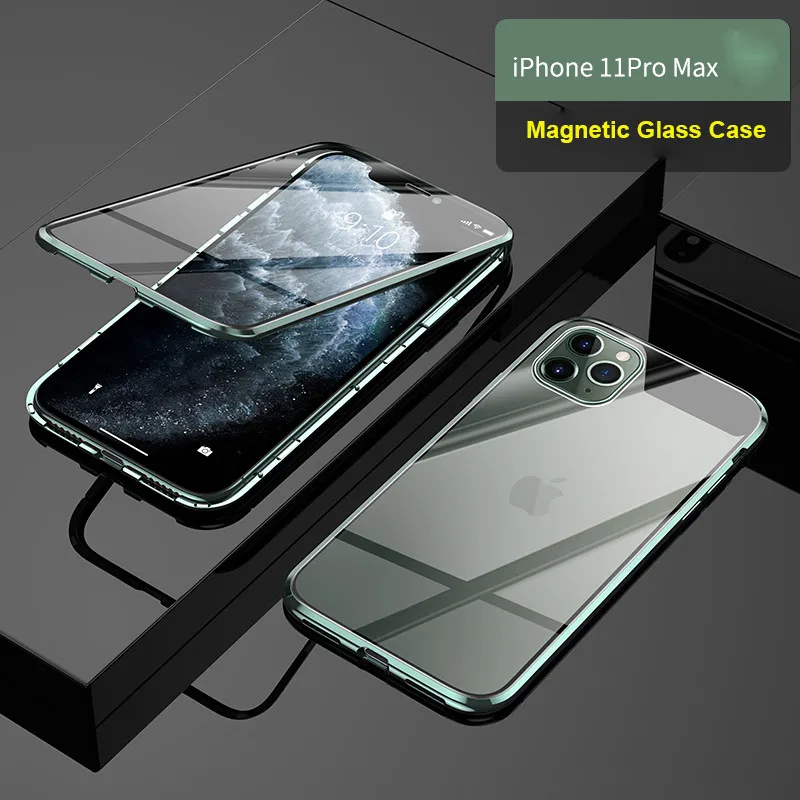 Магнитный чехол класса Xs Max для iPhone Xr, чехол с металлической рамкой, закаленное стекло, прозрачный чехол для iPhone 7 8 Plus X 11 Pro Max, чехол