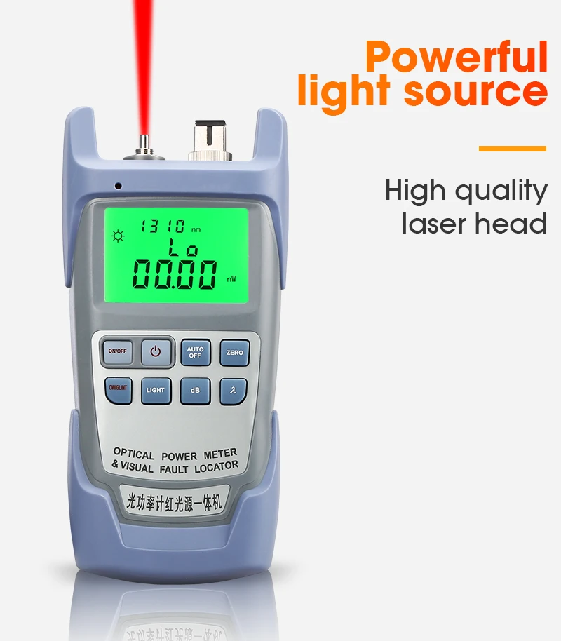 

All-IN-ONE Fiber Optical Power Meter -70 to +10dBm 10mw 10km Cable Tester Visual Fault Locator FTTH Tester Tool