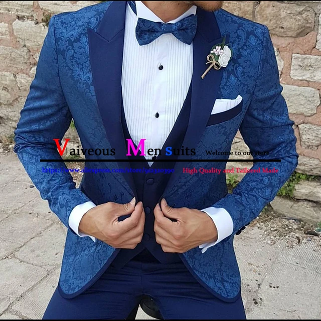 New Arrival Men Suits Groomsmen Shawl Black Lapel Groom Tuxedos Navy Blue  Wedding Best Man Suit (Jacket+Pants) for party formal - AliExpress
