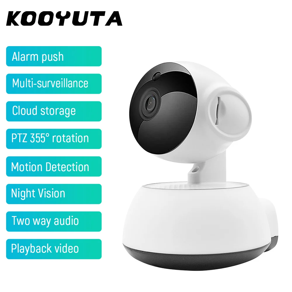 

Wireless Wifi Camera 720P Two Way Audio Home PTZ 355°Rotation Night Vision Remote Control Video Review Surveillance Security Cam