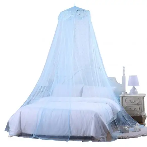 Light Blue Модный Элегантный прекрасный цветочный купол Принцесса навес сетка кровать занавеска навес репеллент от комаров мух насекомых сетка палатка для детей - Цвет: Light Blue