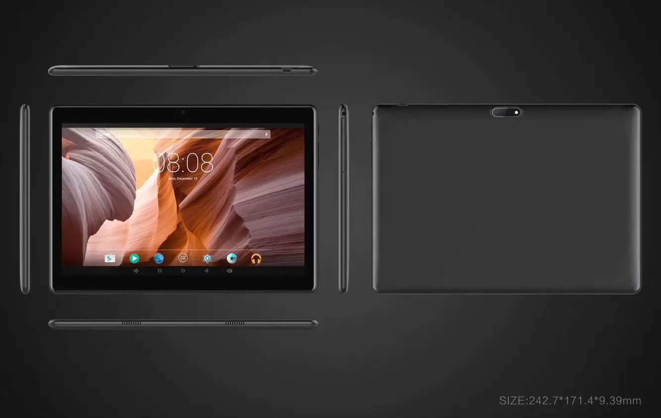 black Планшет, 2.5D экран, 10,1 планшет, Mutlti, сенсорный, Android 8,0, четыре ядра, Ram, 6 ГБ rom, 128 Гб Камера, Wifi, 10,1 дюймов, планшет, 4G FDD - Комплект: black