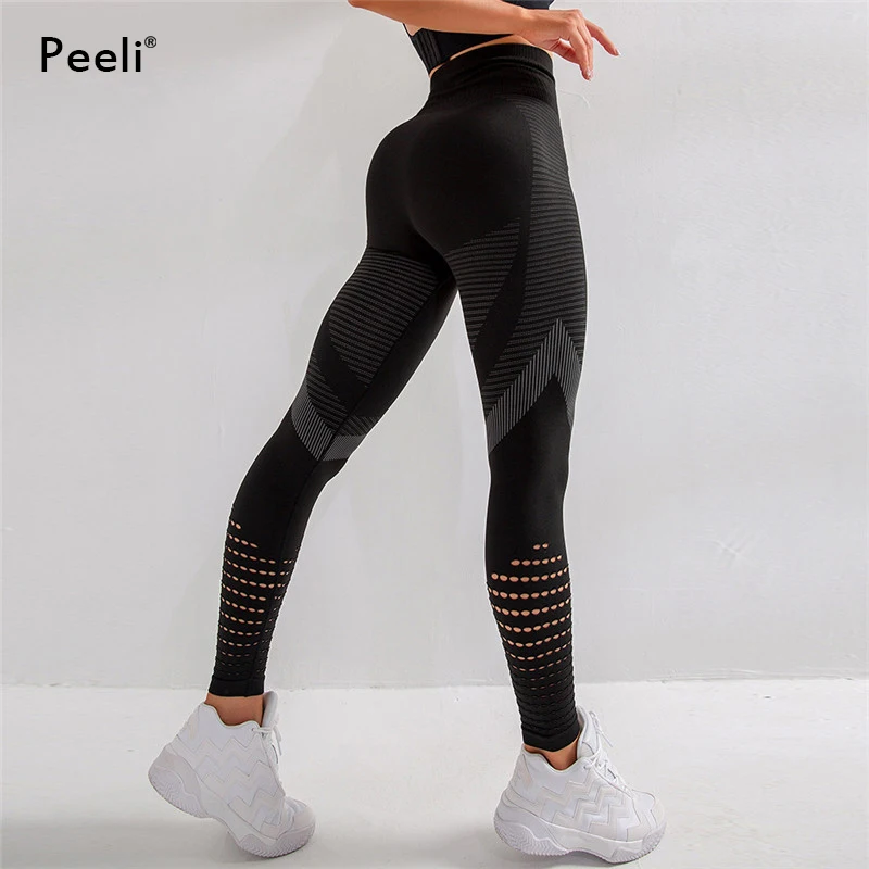 PeeliHighWaistSeamlessLeggingsYogaPantsPushUpFitnessTight