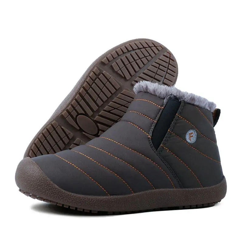 2020 New Winter Waterproof Snow Boots Mens Shoes Solid Ankle Plush Keep Warm Men Plus Size | Обувь