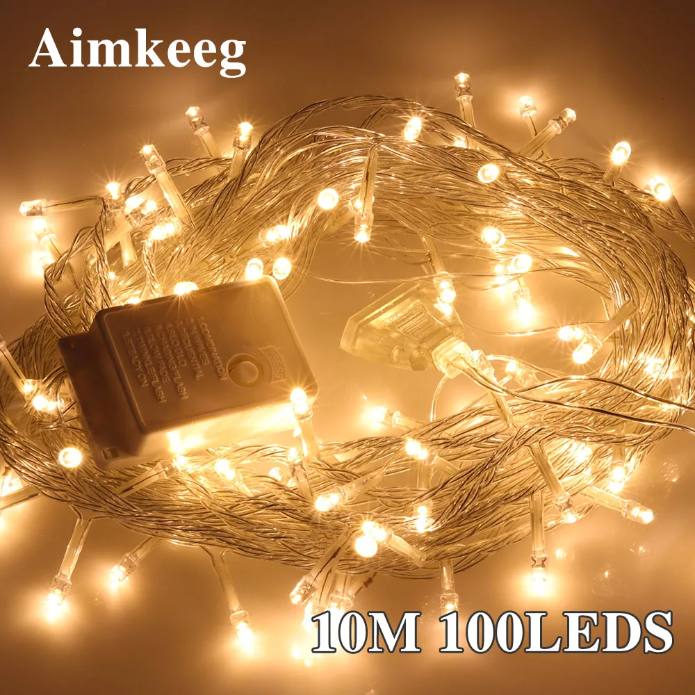 Christmas lights outdoor fairy garland led string light Waterproof 10M 100leds decoration lamp for home New Year's holiday party