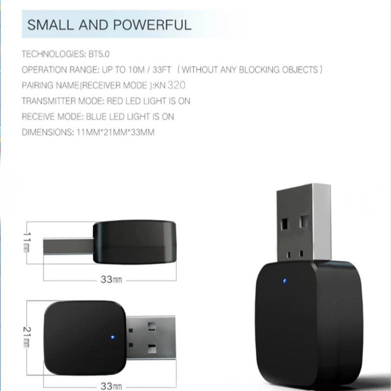 Bluetooth 5,0 аудио приемник передатчик 3,5 мм AUX Jack стерео Bluetooth передатчик для ТВ ПК беспроводной адаптер для автомобиля