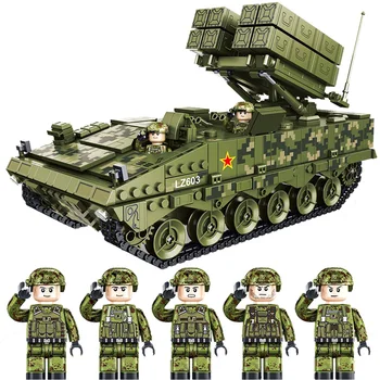 

639005 Military German King Tiger Tank Unmanned stealth machine model Building Blocks Army WW2 soldier weapon Toys For Children
