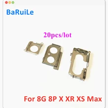 BaRuiLe 20pcs Rear Back Camera Holder Metal for iPhone 8 Plus X XR XS Max Metal Cover Ringer Frame Cap Seal Bracket Parts