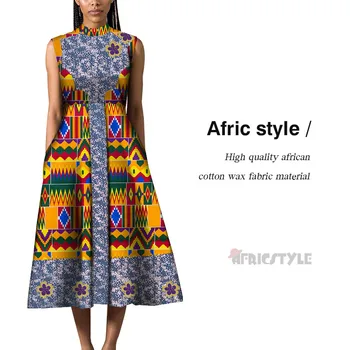 

2020 Summer dress patchwork slit asymmetry skirt Bazin Riche African print women's dress traditional Africa WY7495