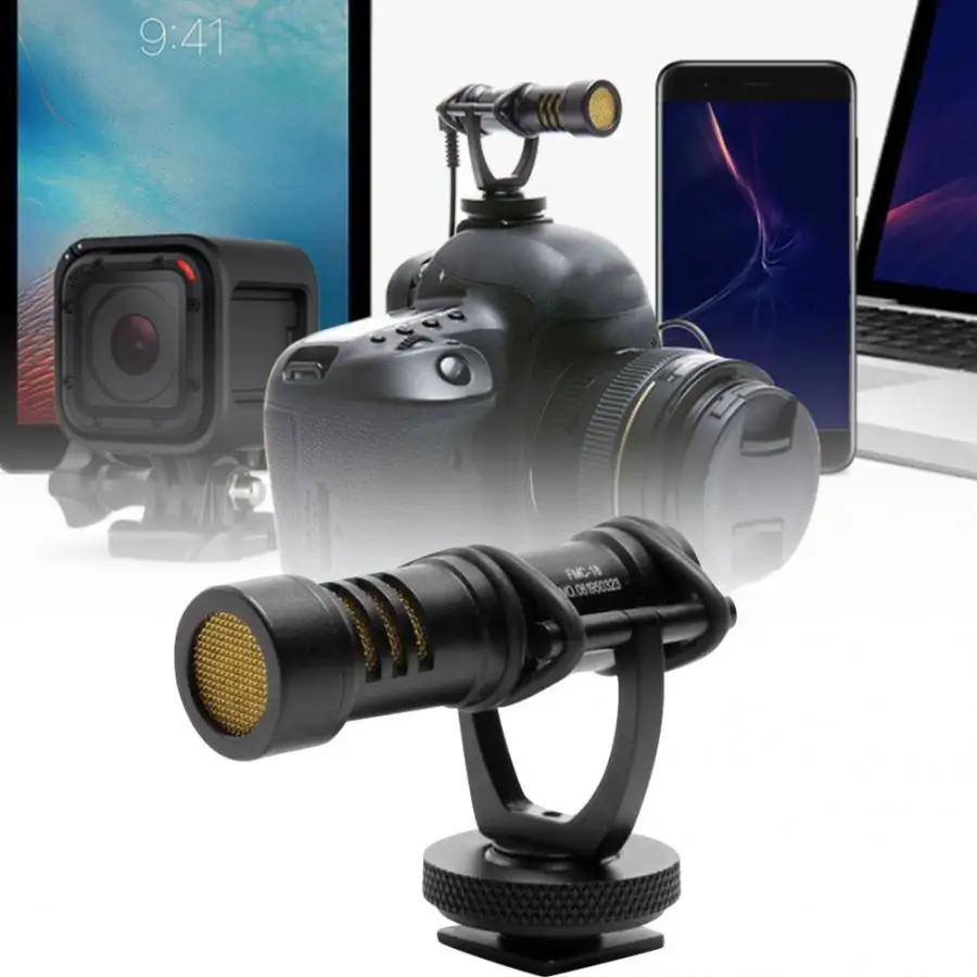 Microfone sem fio FMC18 профессиональная мини Кардиоидная направленность конденсаторный микрофон для мобильного телефона камера интервью Vlog