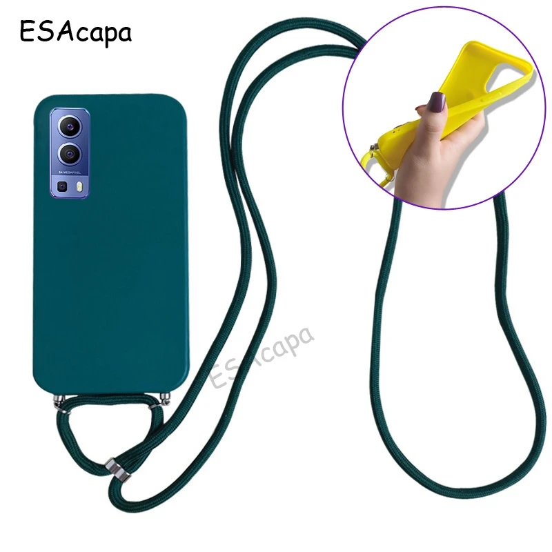 Versatile Crossbody Necklace Lanyard Silicone Matte Phone Case