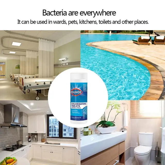 100Db-Os Klór Tabletták Multifunkciós Azonnali Diszinfekció Az Úszómedence Kád Gyógyfürdő-Medence Víztisztítása Nagykereskedelem - Image 5