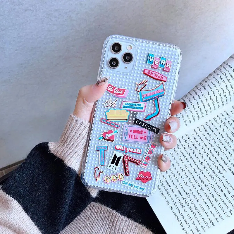Black Kpop Bangtan Boys чехол для телефона с концертным билетом для iPhone 11 Pro XS Max XR X 6s 7 8 Plus модный прозрачный мягкий противоударный чехол - Цвет: Black
