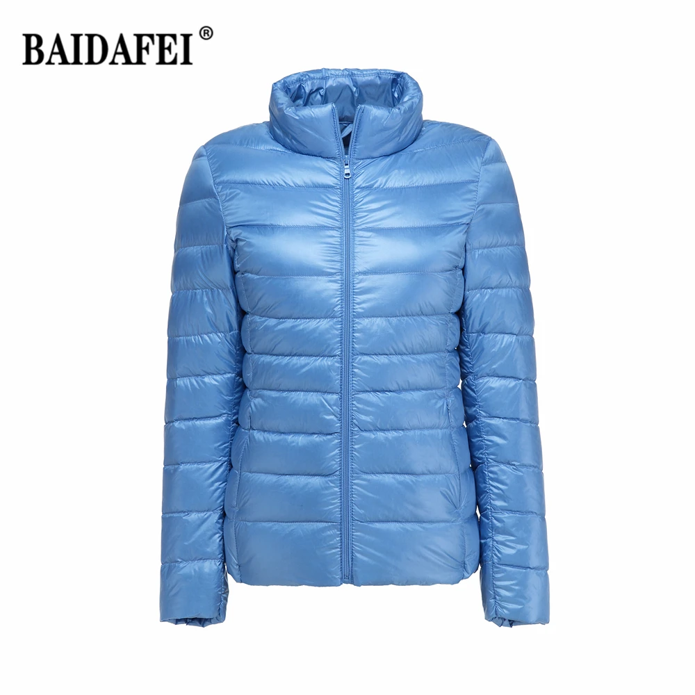 Women's Short Slim Fit Puffer Jacket 2023 New Spring Stand Collar Ultra Light Weight Portable Windproof White Duck Down Coat
