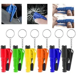Mini Safety Hammer Keychain Car Safety Hammer Window Glass Breaker Punch Seat Belt Cutter Auto Life-Saving Escape Tool Colorful