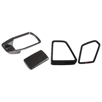 

2 Pcs Carbon Fiber Inner Air Outlet Panel Frame Cover Trim & 2 Pcs Car Styling Copilot Glove Box Button Cover Stickers