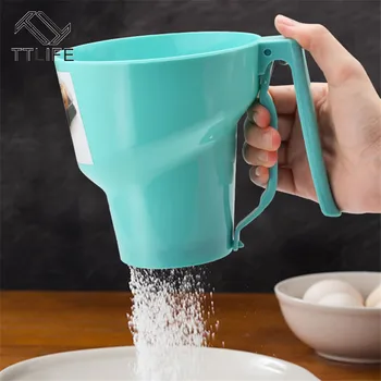 

Upspirit Funnel Shape Flour Sifter Fine Mesh Powder Flour Sieve Icing Sugar Manual Sieve Cup Home Kitchen Baking Pastry Tools