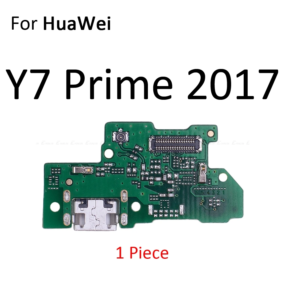 Разъем для зарядки питания, док-плата с микрофоном и гибким кабелем для HuaWei Y9 Y7 Y6 Pro Y5 Prime GR5 - Цвет: For Y7 Prime 2017