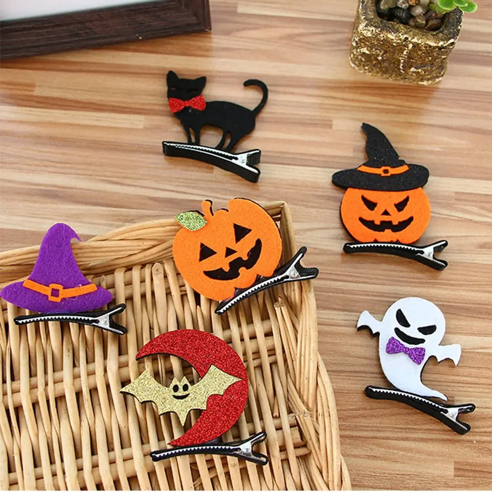 Halloween Children Hairpins Pumpkin Bats Funny Baby Hairpins Halloween Ball Dress Up Stereo Hair Clips