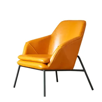 

Single sofa chair Nordic designer simple creative cafe balcony leather art living room leisure negotiation