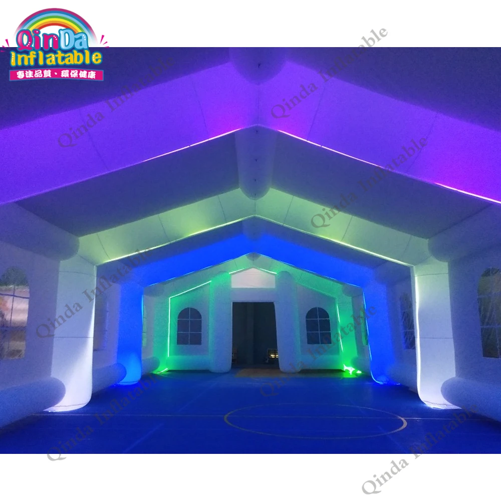 Outdoor Commercial Inflatable Cube Party Tent,duarble Customized Inflatable Oxford Cloth Tent With Led Light 6
