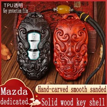 

Suitable for Mazda Angksela remote control key case CX5 Ruiyi Xingye CX4 Atezma 6/3/17 car wood key bag buckle shell male